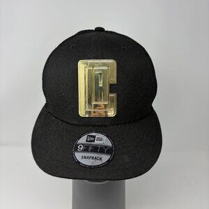 NEW NBA Los Angeles Clippers Black Hat Cap Large Gold Logo New Era 9Fifty Snap